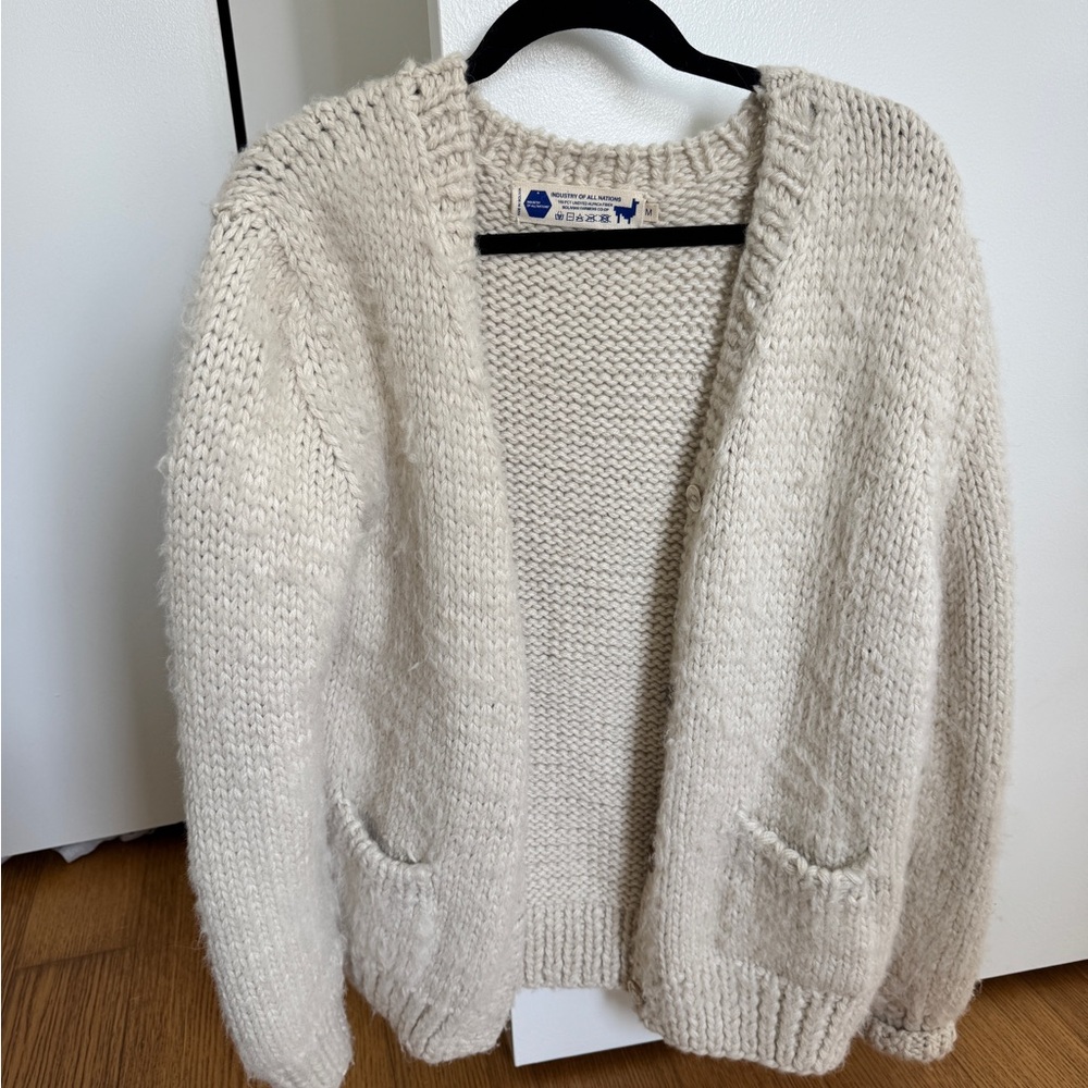 Cozy Cream Alpaca Knit Cardigan